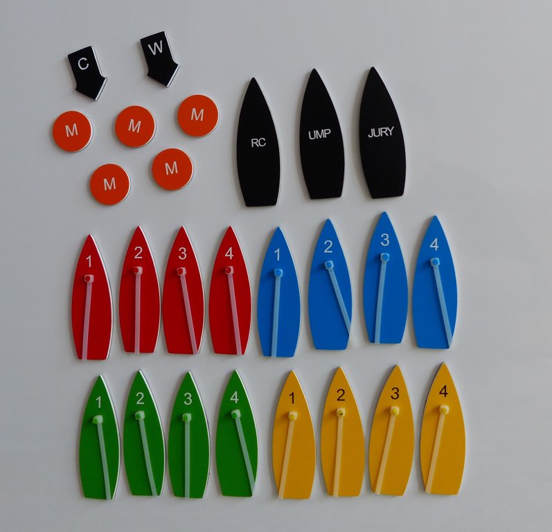 Big magnetic boat set for clubs, coaches, sailors and race committees. Protest kit.