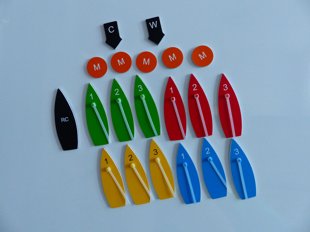 Standard magnetic boat set for clubs, coaches, sailors and race committees. Protest kit.